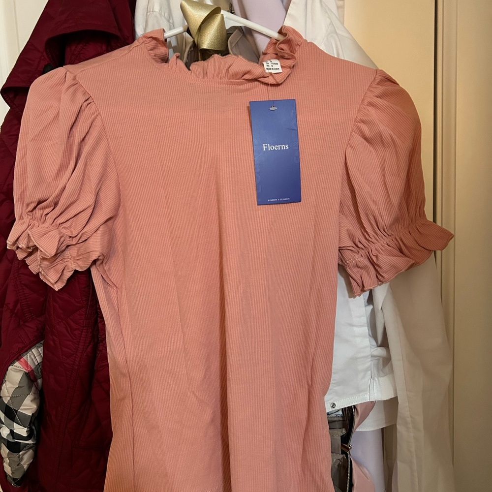 Women's Pink Ruffle Sleeve Top